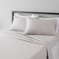 Amazon Basics Lightweight Super Soft, Wrinkle-Free Easy Care Microfiber 4 Piece Bed Sheet Set with 14-Inch Deep Pockets, King, Light Gray, Solid