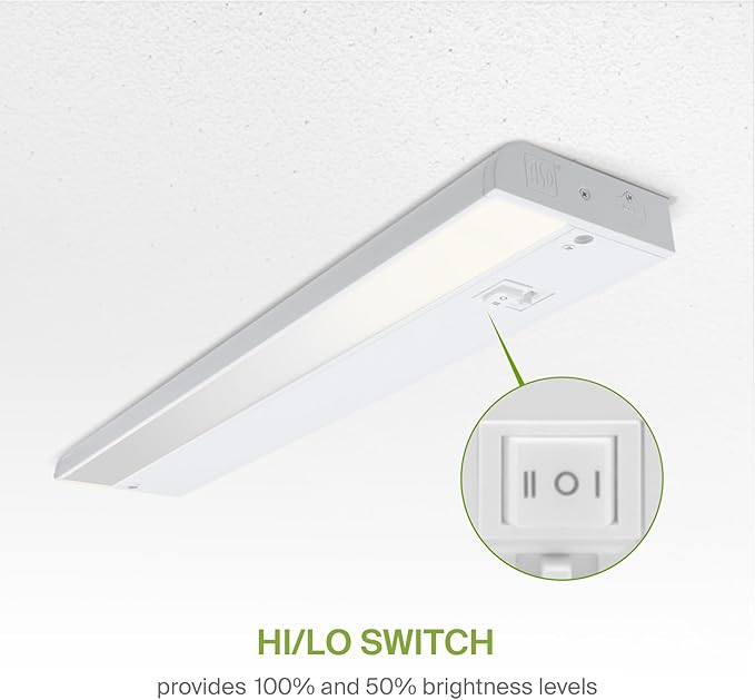 ASD 20 Pack 12 Inch LED Under Cabinet Lighting Plug in or Hardwired, High/Low/Off Switch, 5W 120V 3 CCT 2700K/3000K/4000K CRI90+, Triac Dimmable Linkable Under Counter Lights for Kitchen, ETL, White