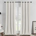 Joydeco White 100% Blackout Curtains 108 Inch 2 Panels, Luxury Thermal White Velvet Curtains for Bedroom Living Room, Soundproof Blackout Window Drapes, Grommet Top (52W x 108L)