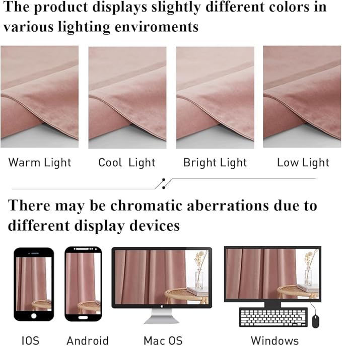 StangH Nursery Pink Velvet Curtains 108 inches Long, Privacy Window Drapes High Ceiling Tall Curtains Home Decoration for Birthday Party Backdrop/Girls Room, W52 x L108, 2 Panels