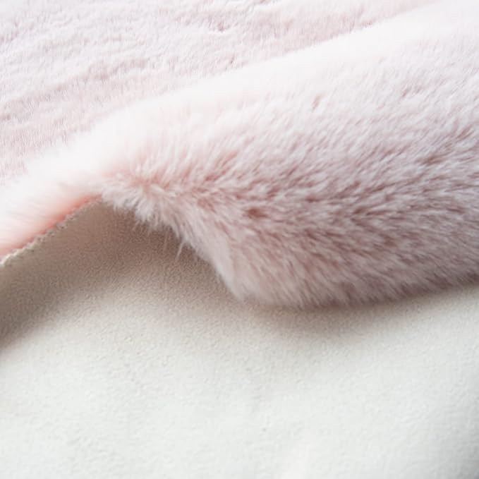 Pink Fuzzy Faux Washable Fluffy Fur Area Rugs for Living Room Cute Small Furry Rugs for Bedroom Kids Rug 2x3 Rug Girls Nursery Rug Rectange Rugs