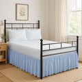 Ruffled Bed Skirt Split Corners with Platform, Tailored Fit Hotel Quality Wrinkle Free Ultra-Soft Microfiber Dust Ruffle, Upto 24 Inch Drop, Full XL, Sky Blue
