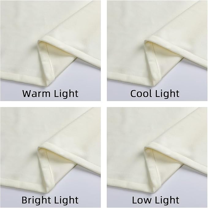 Joydeco White Velvet Curtains 96 inch Length 2 Panels, Luxury Blackout Rod Pocket Thermal Insulated Window Curtains, Super Soft Room Darkening Drapes for Living Dining Room Bedroom,W52 x L96 inches