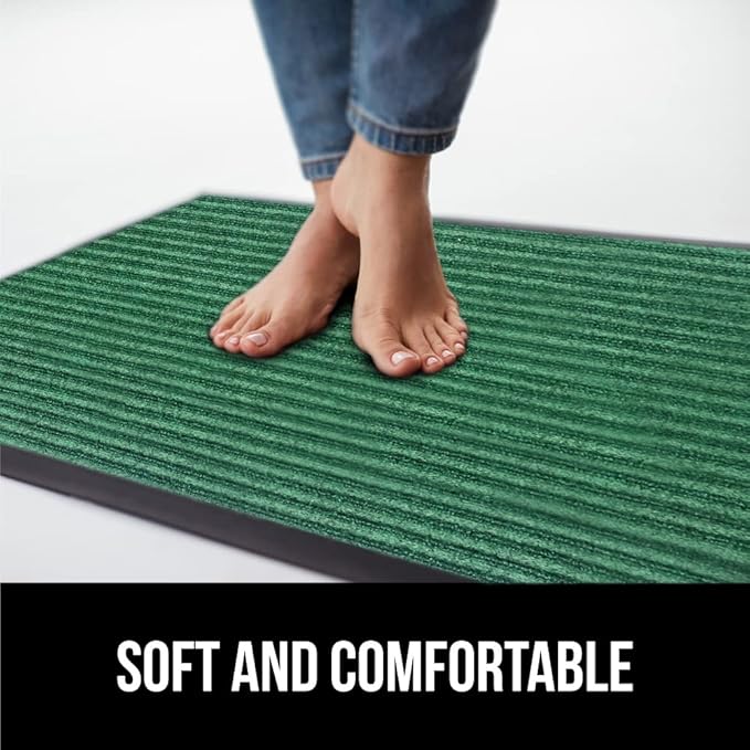 GORILLA GRIP Waterproof Traffic Guard Door Mat, 60x36, Heavy Duty Entryway Mats, Strong Rubber Back Commercial Utility Rugs for Office Hallway, Garage Floor and Home, Low Profile Carpet Runner, Green