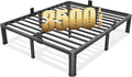 FUIOBYVV 12 Inch Queen Bed Frame with Round Corner Edge Legs 3500 lbs Metal Heavy Duty Steel Slats Support No Box Spring Needed Platform Noise Free Easy Assembly