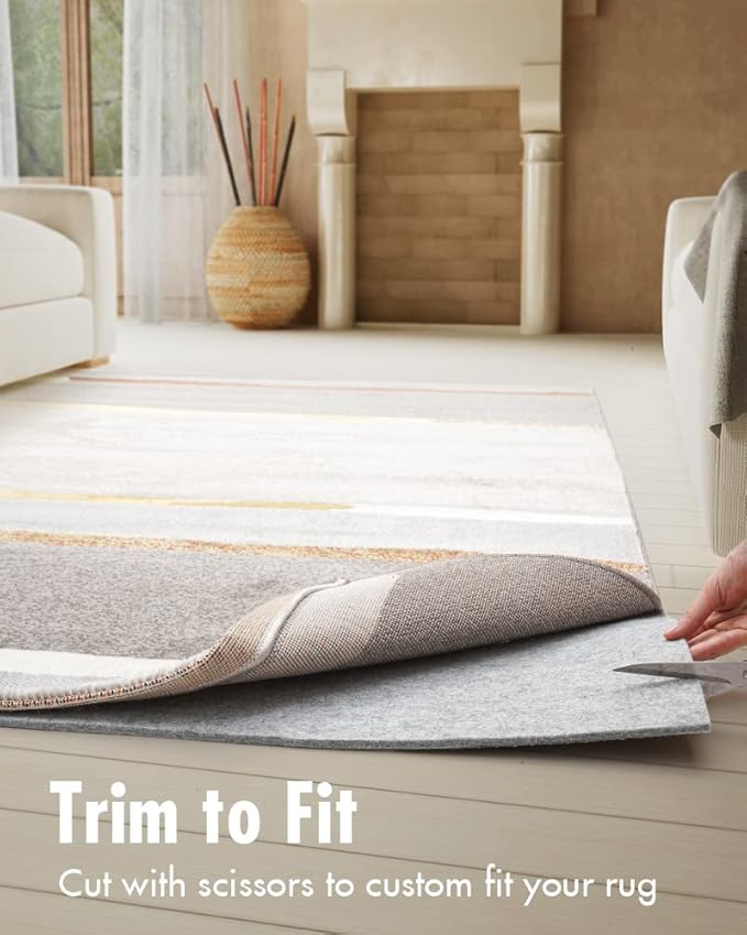 Resare Non Slip Rug Pad Gripper - 2x6 Feet 1/8" Extra Thick Felt Under Rug for Runner Rugs and Hardwood Floors,Super Cushioned Non Skid Carpet Padding
