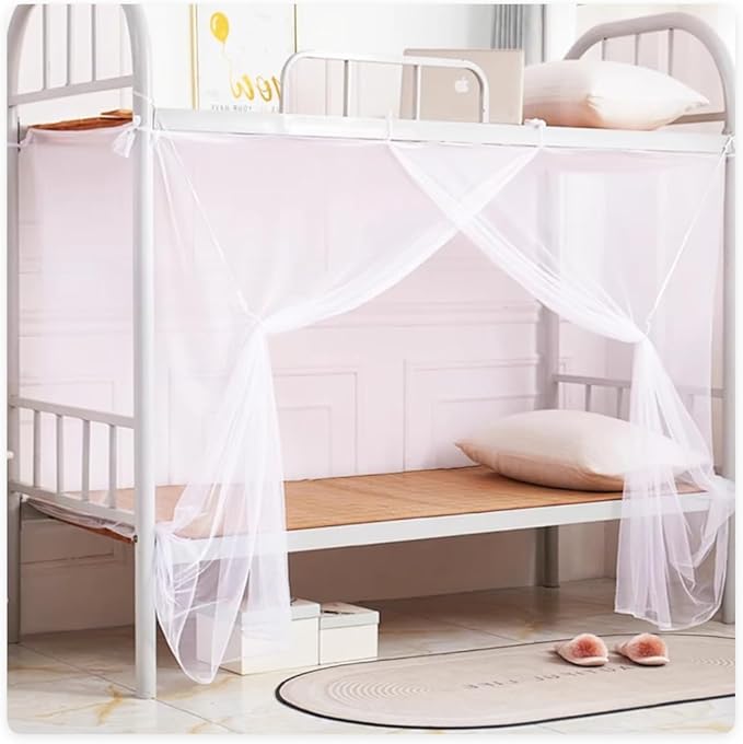 Mengersi Mosquito Net for Bed,Bunk Bed Canopy One Side Opening Canopy Netting Bed Drapes for Camping Home Outdoor Travel Dormitory,Twin XL
