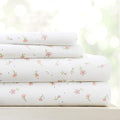 Linen Market Patterned Microfiber King Sheet Set 4 Piece – Oeko-TEX Certified Ultra Soft & Wrinkle-Free - 16" Deep Pocket Sheets - Easy Care King Size - Soft Floral Pink