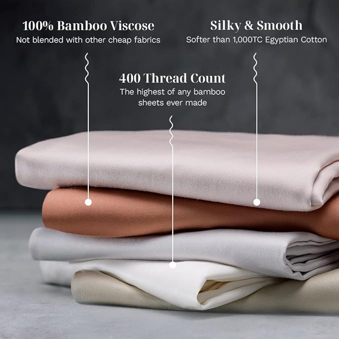 LUXOME 100% Rayon (Viscose) from Bamboo Pillowcase Set (King) | 400 Thread Count | Moisture-Wicking | Envelope Closure | Terracotta