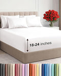 Extra Deep King Sheet Set - 6 Piece Breathable and Cooling Sheets - Hotel Luxury Bed Sheets Set - Easy Fit - Soft, Wrinkle Free and Comfy Sheets Set - Antique White Sheet Set with Extra Deep Pockets