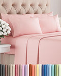 Cal King 6 Piece Sheet Set - Cooling, Comfy & Breathable - Hotel Luxury Bedding, Includes Fitted Sheet for Women, Men, Kids & Teens - 1 Flat, 1 Fitted Sheet, 4 Pillowcases w/Deep Pockets - Baby Pink
