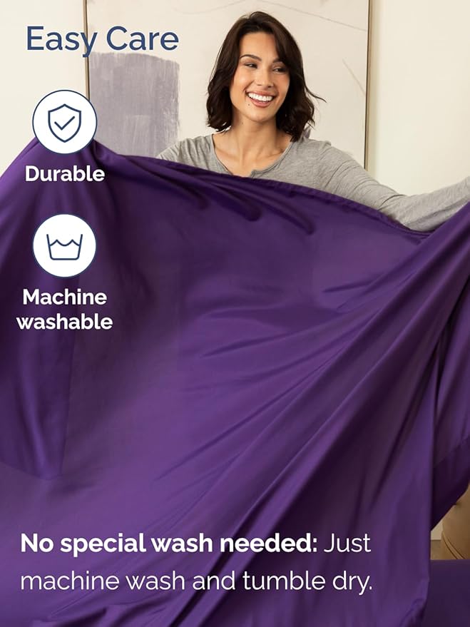 Extra Deep King Sheet Set - 6 Piece Breathable and Cooling Sheets - Hotel Luxury Bed Sheets Set - Easy & Secure Fit - Soft, Wrinkle Free and Comfy Sheets Set - Purple Sheet Set with Extra Deep Pockets