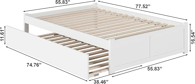 AFI Concord Platform Bed with Footboard & Trundle