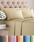 King 6 Piece Sheet Set - Cooling, Comfy & Breathable - Hotel Luxury Bedding, Includes Fitted Sheet for Women, Men, Kids and Teens - 1 Flat, 1 Fitted Sheet, 4 Pillowcases with Deep Pockets - Beige