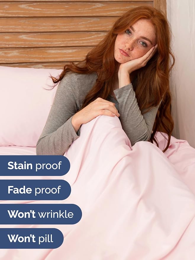 Extra Deep Twin XL Sheet Set - 4 Piece Breathable & Cooling Sheets - Hotel Luxury Bed Sheets Set - Easy Fit - Soft, Wrinkle Free & Comfy Sheets Set - Lavender Pink Sheet Set with Extra Deep Pockets