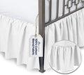 BLISSFORD White Bed Skirt Queen Size 14 inch Drop - with Split Corners - Cotton Blend Ruffled Bed Skirt, Dust Ruffle for Queen Size Bed, Platform White Bedskirt, Machine Washable