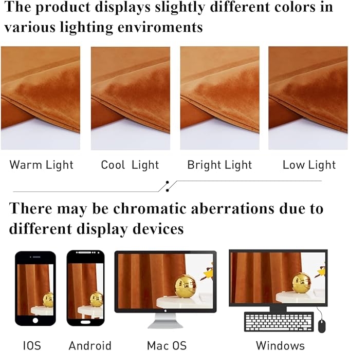 StangH Orange Velvet Curtains 108 inches Long, Extra Long Luxury Home Decor Room Darkening Energy Saving Window Treatment Holiday Backdrops for Party, W52 x L108, 2 Panels