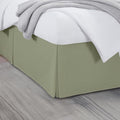 Queen Bed Skirt, Luxury 18 Inch Drop Sage Pleated Bed Skirt, Double Brushed Microfiber, Box Pleat Design, Wrinkle & Fade Resistant, Easy Fit Tailored Bedskirt for Queen Size Beds