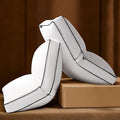 Flat Thin Goose Feather Down Pillows Standard Size Set of 2, Soft Down Surrounded Hotel Collection Bed Pillow with 3 Inch Gusset, 2 Pack, Plush for Stomach, Back Sleepers 20x26 in.