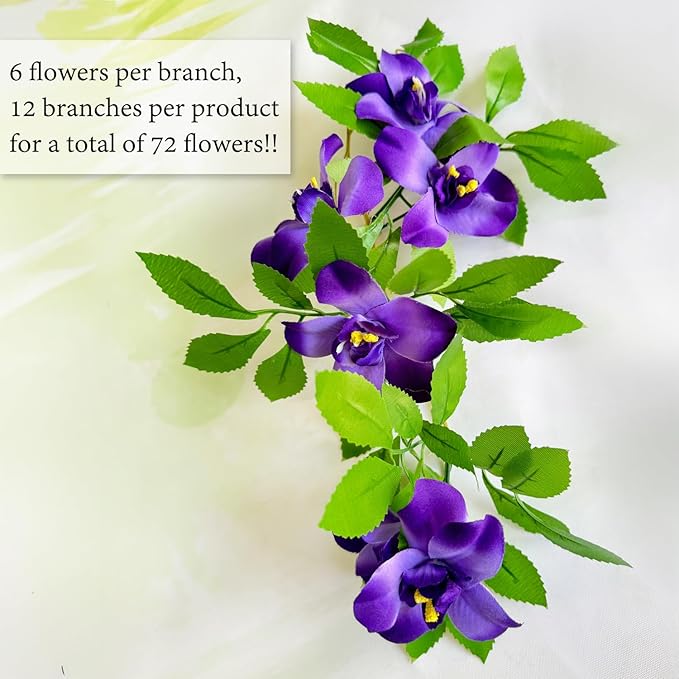 Sumery Expandable Fence Privacy Screen for Balcony Patio Outdoor,Decorative Faux Ivy Fencing Panel,Artificial Hedges (Single Sided Leaves) (4, Branches -Purple Fowers)