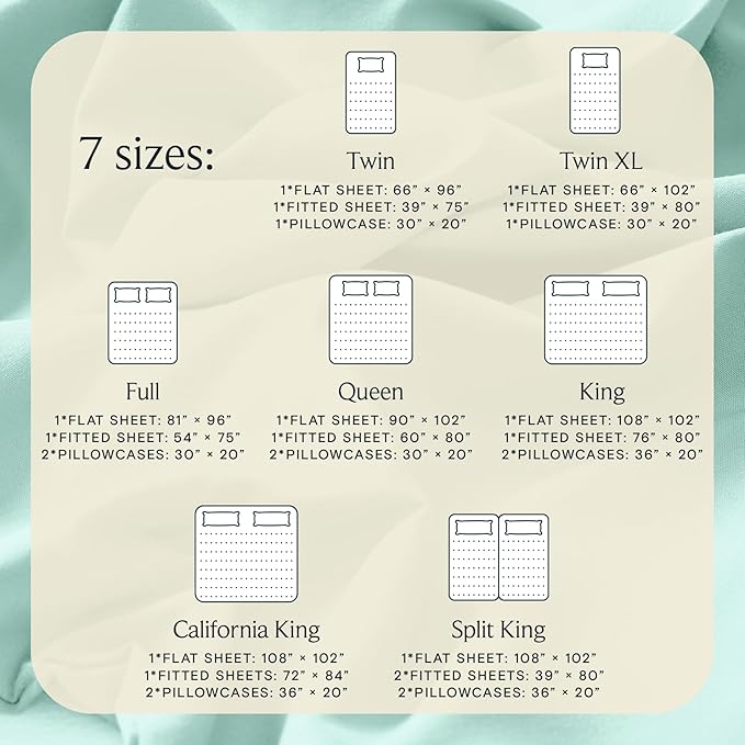 LuxClub 3 PC Twin XL Sheet Set, Deep Pockets Wrinkle Free Cooling Bed Sheets Hotel Bedding for Women, Men, Kids & Teens, Includes 1 Fitted Sheet, 1 Flat Sheet and 1 Pillowcase-Silky Soft Aquamarine