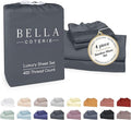 Bella Coterie Luxury Bamboo Viscose 34” Split Top King Size Sheet Set | 1 Fitted Sheet for Sleep Number & Adjustable Beds | 100% Organically Grown | Cooling & Soft | 18” Deep Pocket [Charcoal Grey]