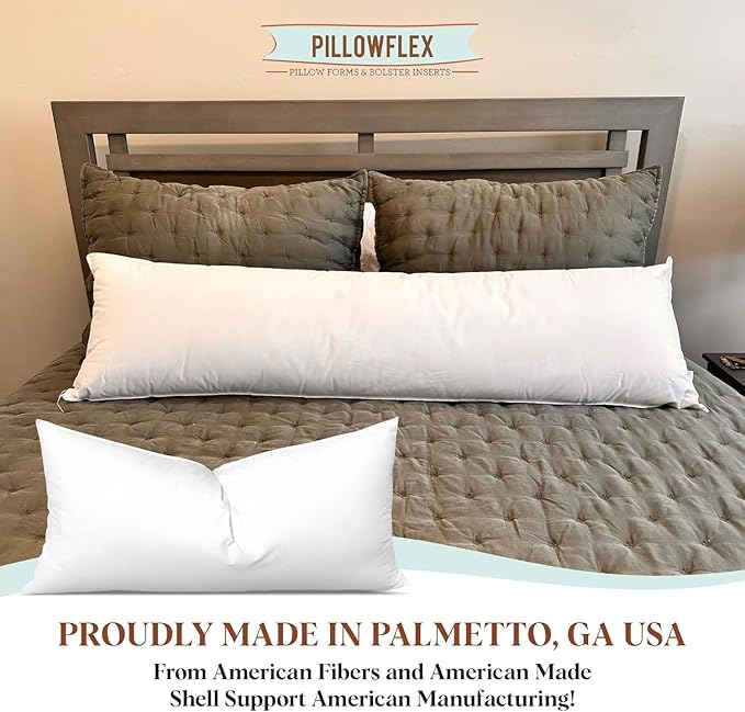 Pillowflex Synthetic Down Alternative Pillow Inserts for Shams - Comfy Pillows for Sleeping, Perfect Pillow & Best Sleeping Pillows, Handmade Down Alternative Throw Pillow Inserts - (21x27 Set of 2)