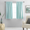 DONREN Aqua Color Curtain Drapes for Bedroom - Blackout Thermal Insulated Room Darkening Rod Pocket Curtains for Living Room (42 by 45 Inch,2 Panels)
