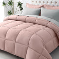 JOLLYVOGUE King Comforter Set, Ultra-Soft Bed in a Bag King Size 7 Pieces, Oeko-TEX Certified Bedding Set with Down Alternative Comforter, Sheets, Pillowcases & Shams, Pink & Light Grey