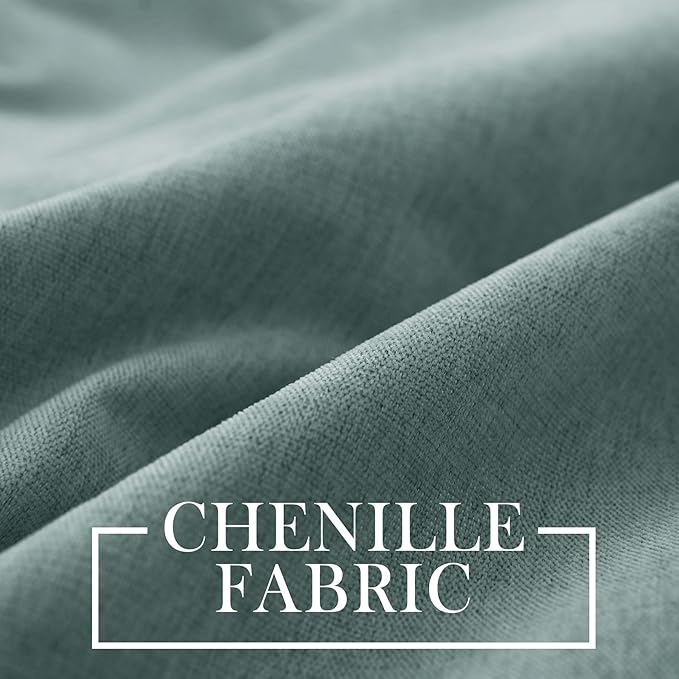 Macochico 100% Blackout Curtains Luxury Chenille Curtains for Living Room Thermal Blackout Curtains for Bedroom Hotel Banquet Classic Decor Teal Curtains with Tieback 72" Wx96 L Grommet 1 Panel