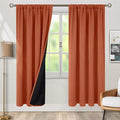 BGment Terracotta 100% Blackout Curtains for Bedroom, Fall Full Room Darkening Noise Reducing Living Room Curtains 72 Inch Length, Thermal Insulated Rod Pocket Window Drapes 2 Panels, 42 Inch Wide