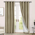 Macochico 100% Blackout Chenille Curtains 96 Inches Long for Hotel Nursery Noise Reducing Thermal Curtains for Bedroom Living Room Grommet Soil Brown Curtains with Tieback 52" Wx96 L Classic 1 Panel