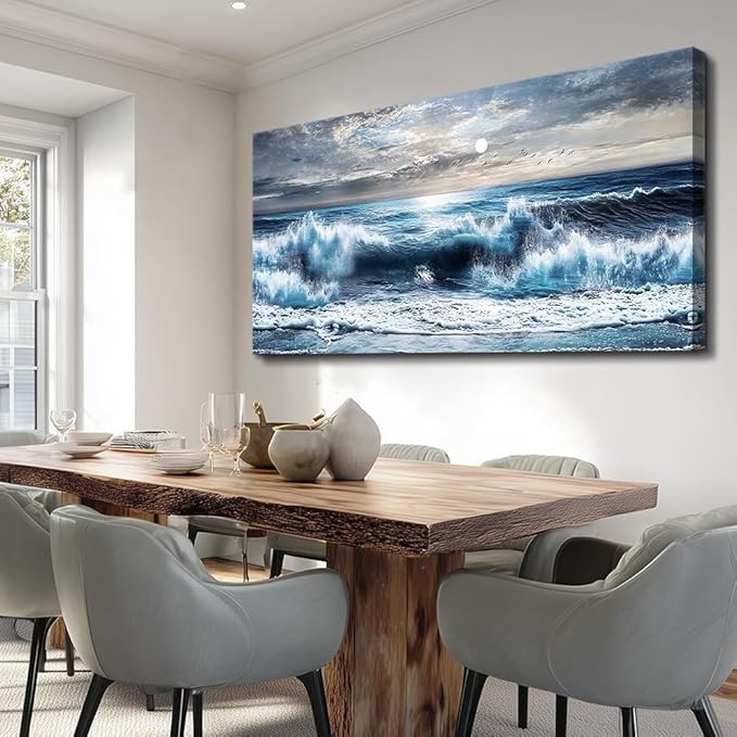 ERQINHUA Large Canvas Wall Art For Living Room Wall Decor For Office Bedroom Mural Wall Pictures Artwork Marine Landscape Painting Hotel Room Aesthetic Printed picture artworks Home Decor 30"x60"