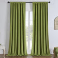 Joydeco Moss Green 100% Blackout Curtains 84 Inch 2 Panels, Luxury Thermal Green Velvet Curtains for Bedroom Living Room, Soundproof Blackout Window Drapes, Rod Pocket & Back Tab (52W x 84L)