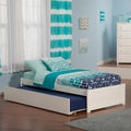 AFI Concord Twin Size Platform Bed with Footboard & Twin Trundle in White