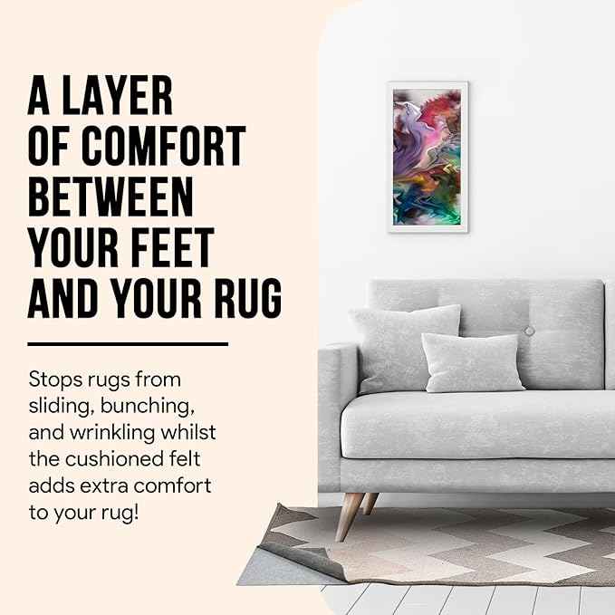 Premium Felt Rug Pad 5x7 Feet, Thick for Hardwood Floors, Laminate, Vinyl, Stone, Carpet & Tile, UnderPadding