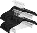 Cozymood Velvet Pant Hangers 36 Packs Ultra Thin Hangers with Clips Non Slip Velvet Skirt Hanger Space Saving Clothes Hanger with Clips for Pants, Skirts, Jeans, Shorts (Black)
