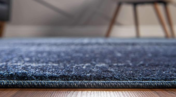 Unique Loom Del Mar Collection Area Rug - Jennifer (10' 6" x 16' 5" Rectangle, Blue/ Navy Blue)