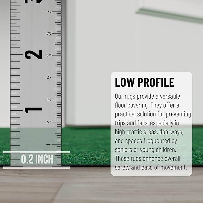 Ottomanson Mud Mat 2' x 2' Entryway Rug - Non-Slip Scraper Doormat for Muddy Paws, Dirt Trapping Indoor/Outdoor Mat for High-Traffic Areas, Kitchen, Garage, Patio, Green