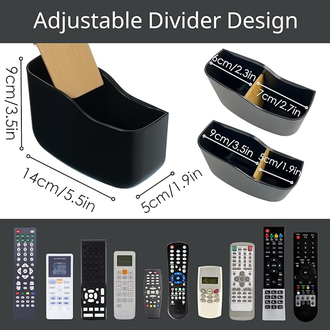 LINFIDITE 2 Pack Adhesive TV Remote Control Holder Wall Mount TV Remote Holder Wall Remote Control Caddy Storage Organizer Universal Controller Stand Box (For 2 Or 3 Remote Controls–Black