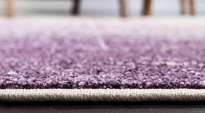 Unique Loom Del Mar Collection Area Rug - Jennifer (6' 1" Round, Purple/ Ivory)