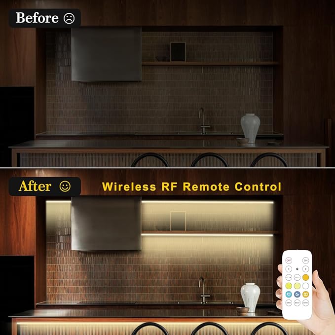 COB LED Strip Light,CCT Dimmable Strips Light,2700K-6500K,9.84ft/3m,8mm Wide,CRI90+ 24V LED Strips Kit with Bluetooth APP Control/Music Mode,for Bedroom,Kitchen,DIY Lighting