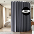 Room Divider Ceiling Mounted Curtains Track Sets Extra Wide Blackout Curtain Flexible Tracks for Bedroom Privacy Partition Separator, 1 Panel Grey Drape and White Rail, W12.5 x H7ft