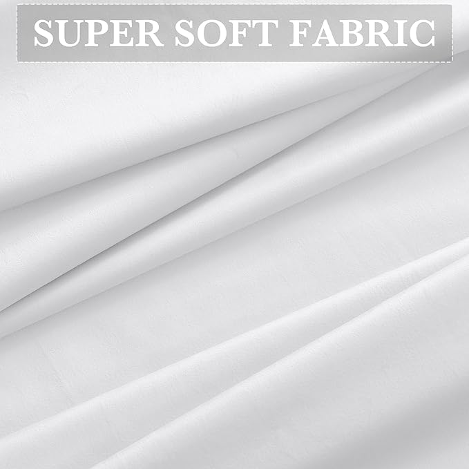 RYB HOME 100% Blackout Velvet Curtains, Thermal Insulated Room Darkening Back Tab and Rod Pocket Curtains for Living Room Nursery Bedroom, White, 52W x 90L, 2 Panels