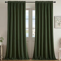 Joydeco Olive Green Velvet Curtains 72 inch Length 2 Panels, Luxury Blackout Rod Pocket Thermal Insulated Window Curtains, Super Soft Room Darkening Drapes for Living Room Bedroom,W52 x L72 inches