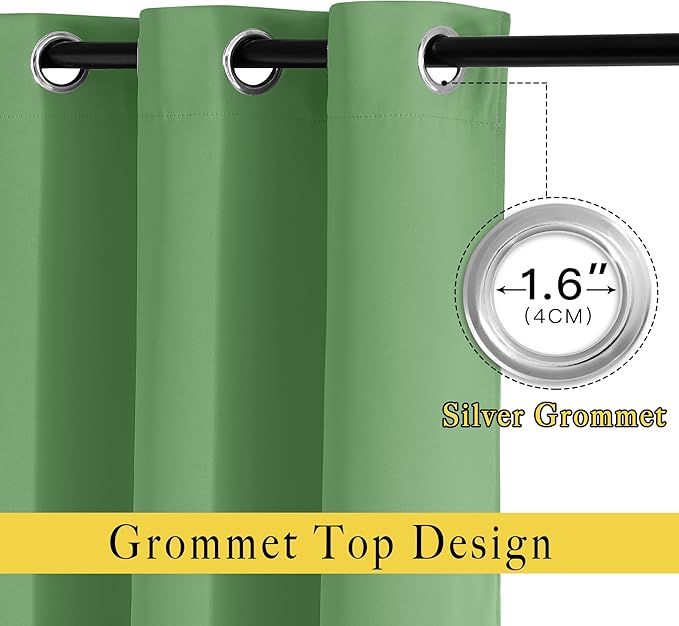 NICETOWN Blackout Patio Curtains 100 x 144 Inches Long for Sliding Door Extral Wide Blackout Curtain Panels Thermal Insulated Room Divider - Grommet Top, 100" W x 144" L, 1 Panel, Froest Green