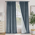 Lazzzy Blackout Velvet Blue Curtains 96 Inches Long Thermal Insulated Room Darkening Lined Curtain Drapes Luxury Back Tab Window Treatments for Bedroom Living Room 2 Panels, 52 x 96 Inch, Aegean Blue