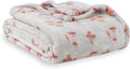 Berkshire Blanket-Classic Heavyweight Soft Printed VelvetLoft® Plush Blanket, Full/Queen Size Soft Fuzzy Warm Blanket for Couch Sofa Bed, Mushroom Field Grey, 90in x 90in