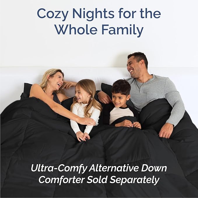 Queen 6 Piece Sheet Set - Cooling, Comfy & Breathable - Hotel Luxury Bedding, Includes Fitted Sheet for Women, Men, Kids and Teens - 1 Flat, 1 Fitted Sheet, 4 Pillowcases with Deep Pockets - Black