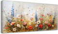 SERIMINO Modern Wildflower Wall Art, Rustic Botanical Floral Extra Large Artwork, Flower Market Canvas Art Prints, Nature Plant Wall Pictures for Living Room Dining Room Farmhouse Cottage 29X57 Inch